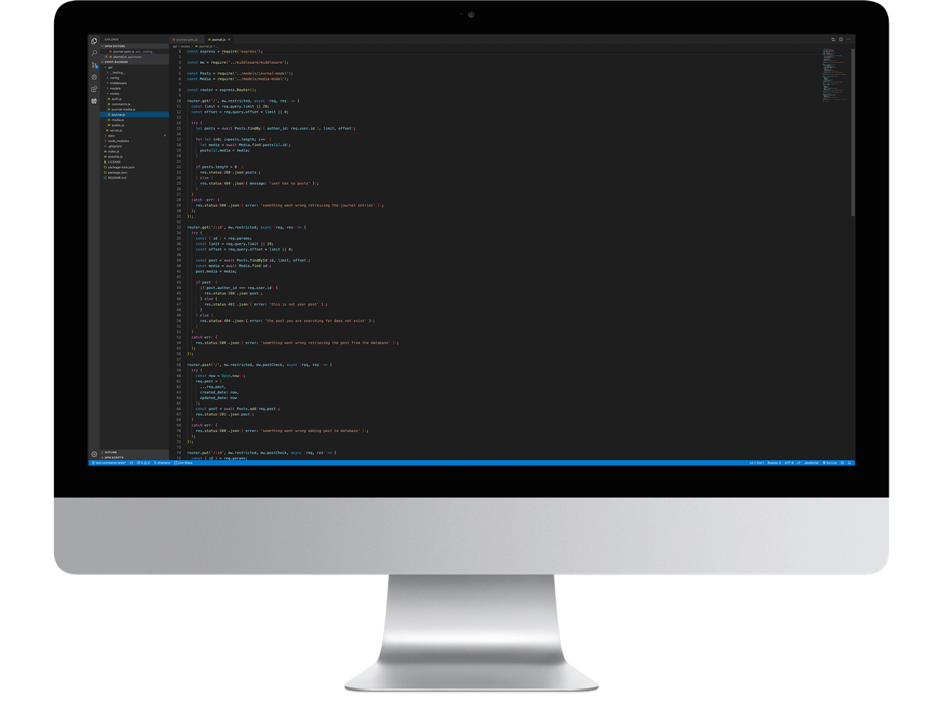 Screenshot of Server Code