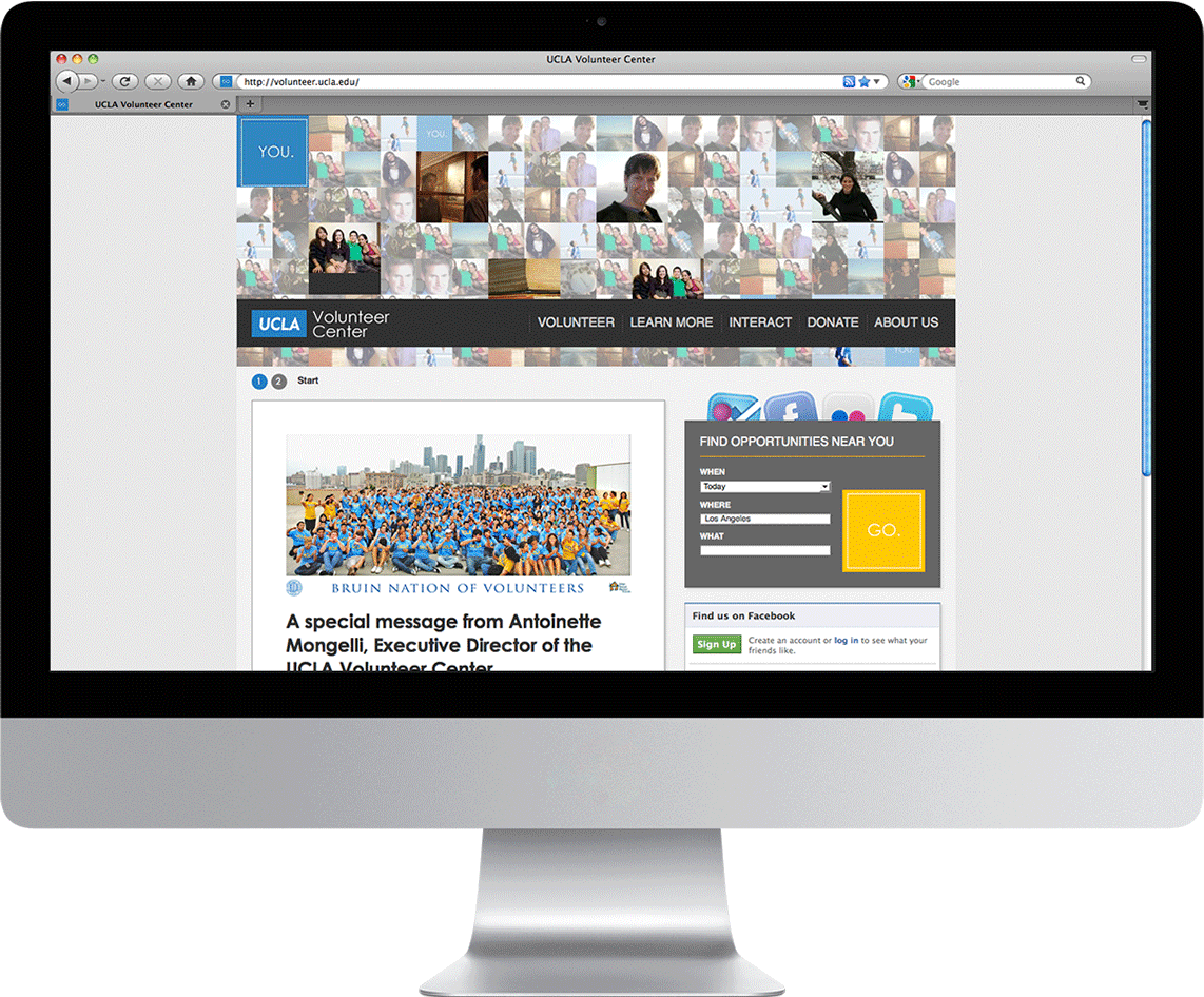 UCLA Volunteer Website Screenshots